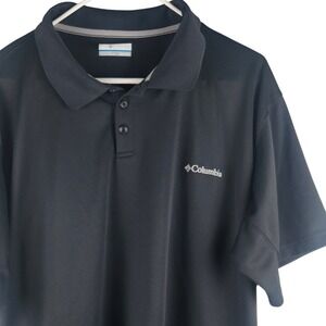 Columbia Mens Black XXL Short Sleeve Pique Polo Shirt 100% Polyester